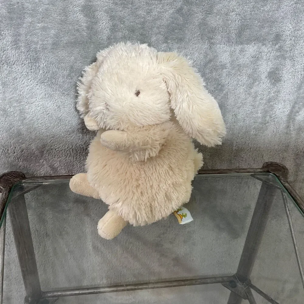 Bunnies By The Bay Roly Poly Rutabaga Cream Rabbit Plush Bean Bag Toy 6”